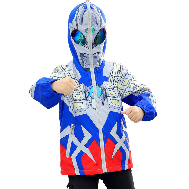 奥特曼儿童男童春装蜘蛛侠冲锋衣 ultraman博创时空普通外套