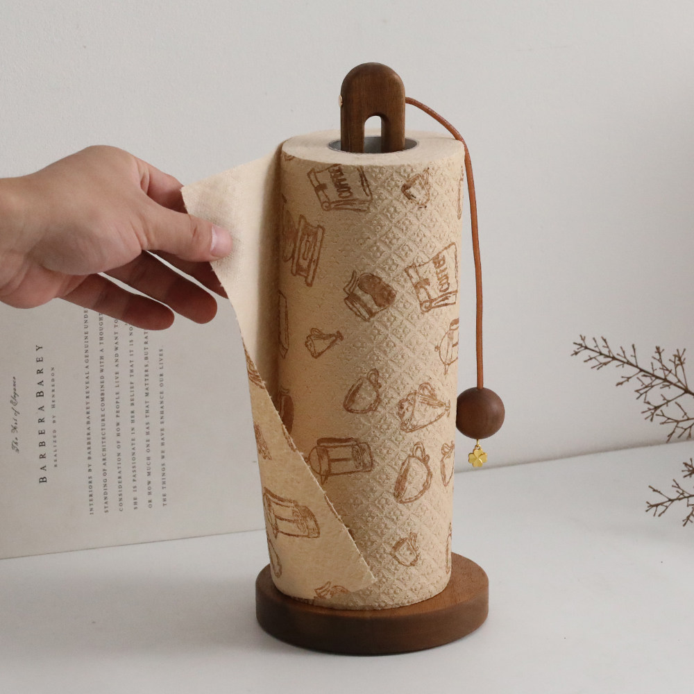 实木卷纸架厨房纸巾架创意免打孔立式卷筒桌面置物架收纳筒卷筒架,淘宝优惠券,粉丝福利购,淘宝优惠卷