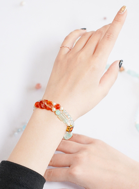 海天境灵手链云海悟境普陀山多宝双圈三圈手串小清新中式礼物朋友