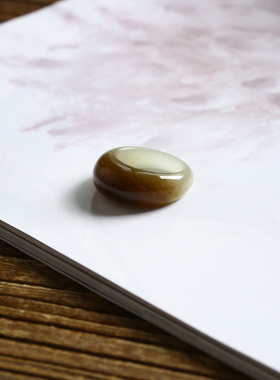 13号戒指 新疆和田玉糖料糖玉馒头款指环 4685