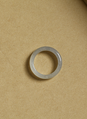 14号戒指 新疆和田玉青花籽料 籽玉细条鼓条素圈指环 2716