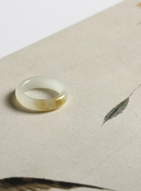 直切轮胎款细戒指天然和田玉新疆