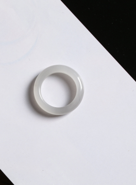 10号戒指 和田玉烟紫圆弧素圈指环 112