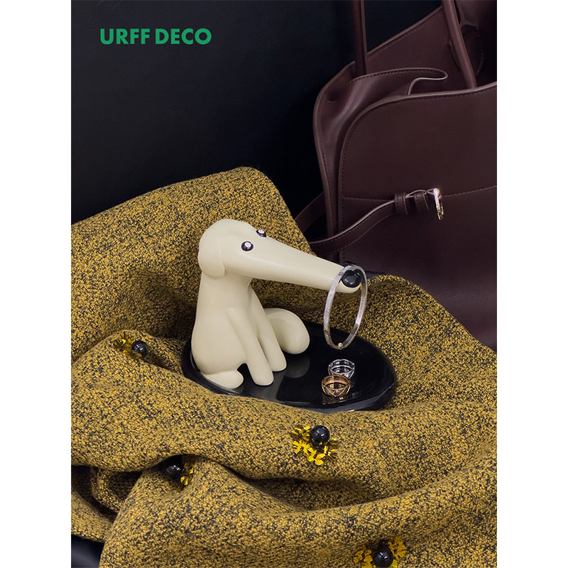 URFF DECO长鼻狗钥匙管家磁吸创意礼物可爱收纳玄关桌面托盘摆件,淘宝优惠券,粉丝福利购,淘宝优惠卷