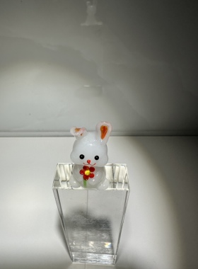 小兔子可爱摆件小动物玩意卡通迷你白玉淄博博山琉璃大观园八大局