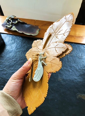 大业有成一鸣惊人香插摆件纯手工雕刻天然原石原色金包玉石摆件