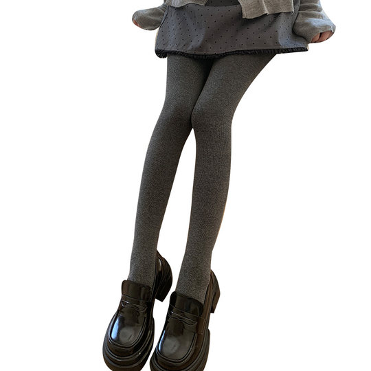 Gray fleece leggings for autumn and winter skirts