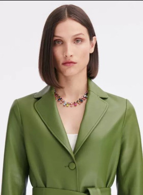 欧美外贸饰品Oscar彩色水晶拼色轻奢小众设计气质高级感锁骨颈链