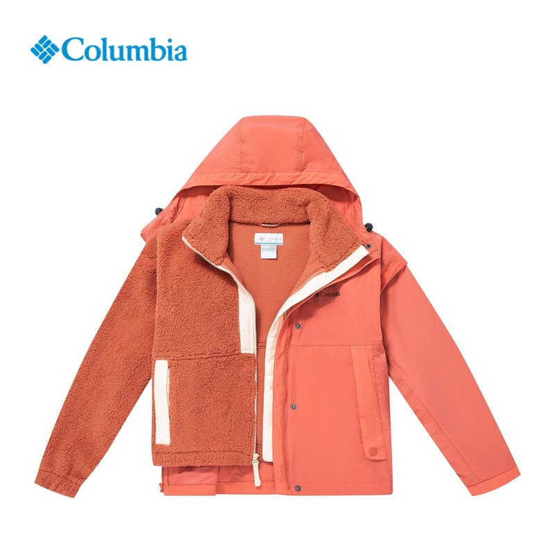 哥伦比亚Columbia女羊羔绒抓绒衣休闲夹克两件套三合一外套WR1676,淘宝优惠券,粉丝福利购,淘宝优惠卷