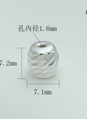 S925纯银菠萝隔珠散珠保值DIY