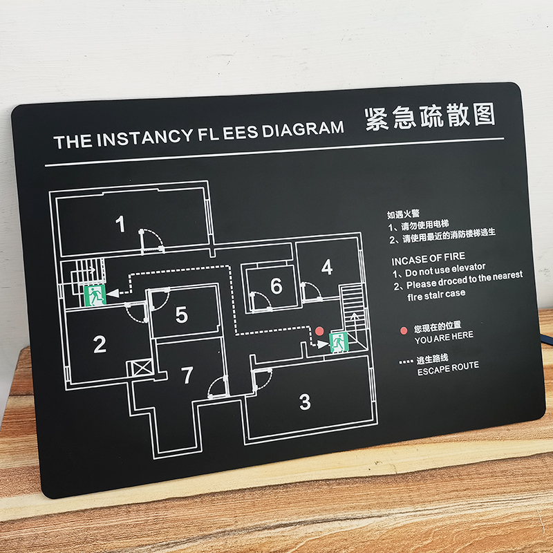 酒店消防疏散图示意图安全逃生路车间工厂路线图亚克力指示图定制 - 图2