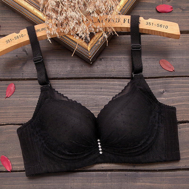 聚拢薄款有钢圈收副乳性感蕾丝文胸 芸媚蝶文胸