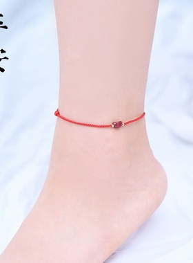 本命年转运珠相思红豆情侣红手绳