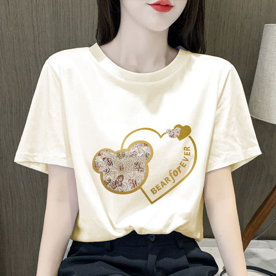 Pure cotton T-shirt with niche design and short sleeves
