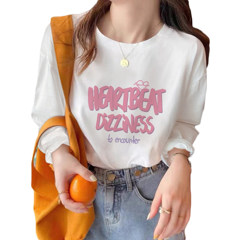 春秋白色加绒内搭高级感打底衫女装2025新款冬季宽松纯棉长袖上衣