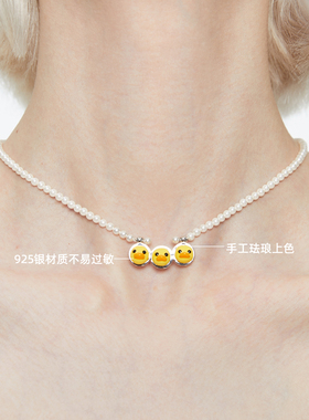 FWISH三小黄鸭头珍珠项链女款