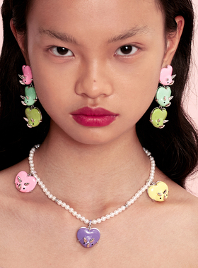 FWISH银珐琅贝珠女原创设计项链