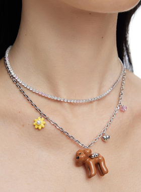 FWISH飞未夕爱心花花泰迪项链