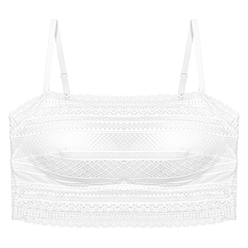 美背大胸显小白色蕾丝防走光夏抹胸 若西之恋文胸