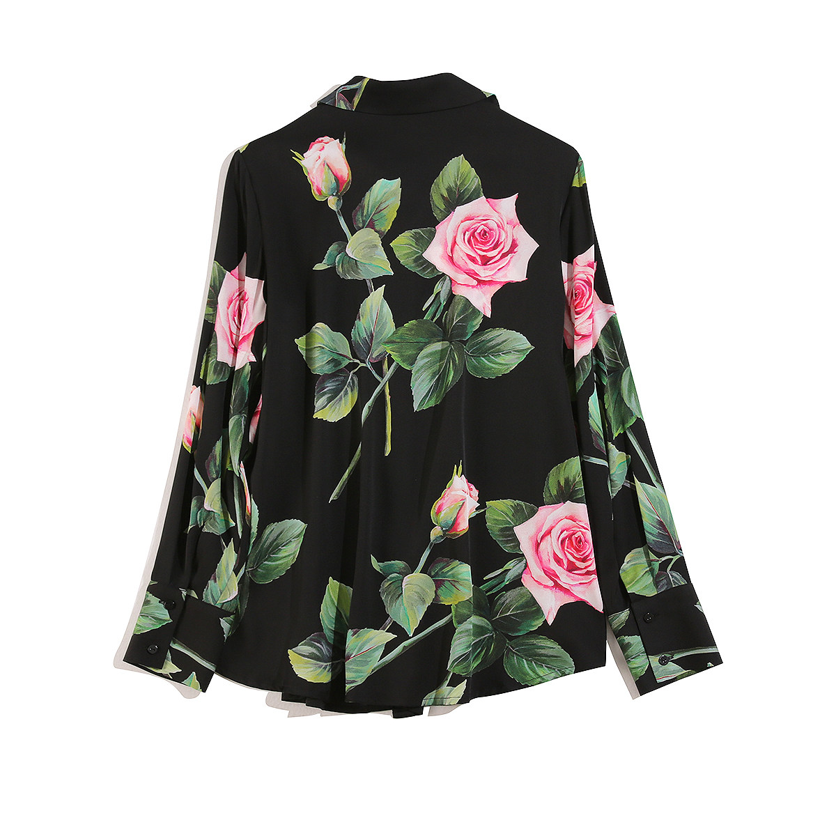 重磅2020秋季新款高端缎面气质衬衫 帛与绣衬衫