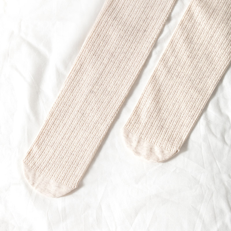 日系条纹麻花棉春秋燕麦色连裤袜 汐怡打底裤