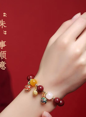 吞金兽本命年天然正品朱砂手串