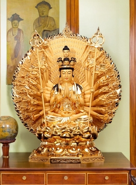 全铜千手观音佛像供奉摆件保平安