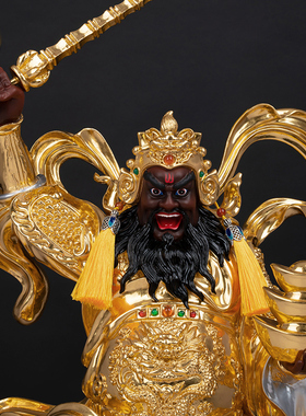 纯铜武财神赵公明神像客厅摆件