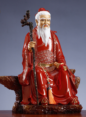 秦歌牵红线月下老人铜像桌面摆件