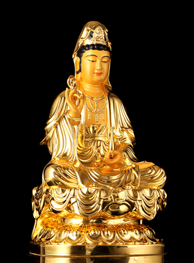 秦歌鎏金观音佛像供奉观世音菩萨