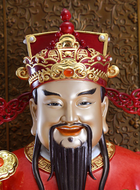 黄铜财神爷摆件客厅家用供奉神像