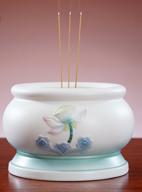 精品陶瓷佛前供具套装家用摆件