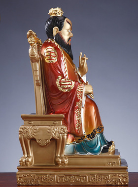 台湾纯铜彩绘龙虎山张天师像摆件