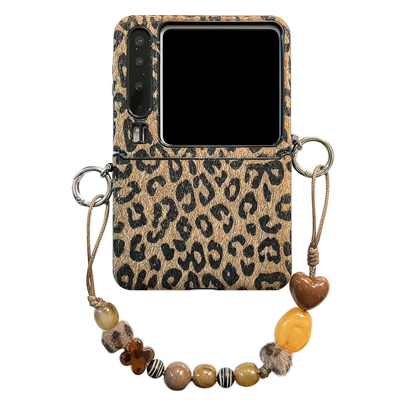 轻调 ins潮酷丝绒棕豹纹琥珀手提链适用于华为Pura X手机壳全包新款purax典藏版折叠屏p50宝盒翻盖防摔保护套,淘宝优惠券,粉丝福利购,淘宝优惠卷