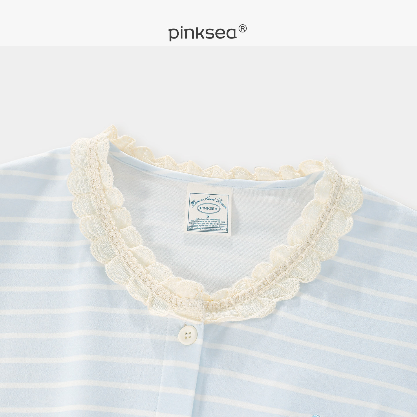 Pajamas for women, autumn and spring pure cotton long-sleeved blue home clothes