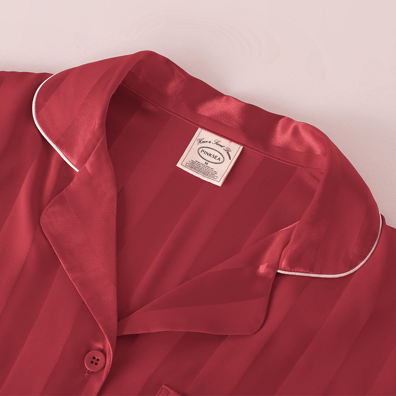 pinksea情侣春秋款冰丝长袖睡衣 pinksea内衣睡衣/家居服套装