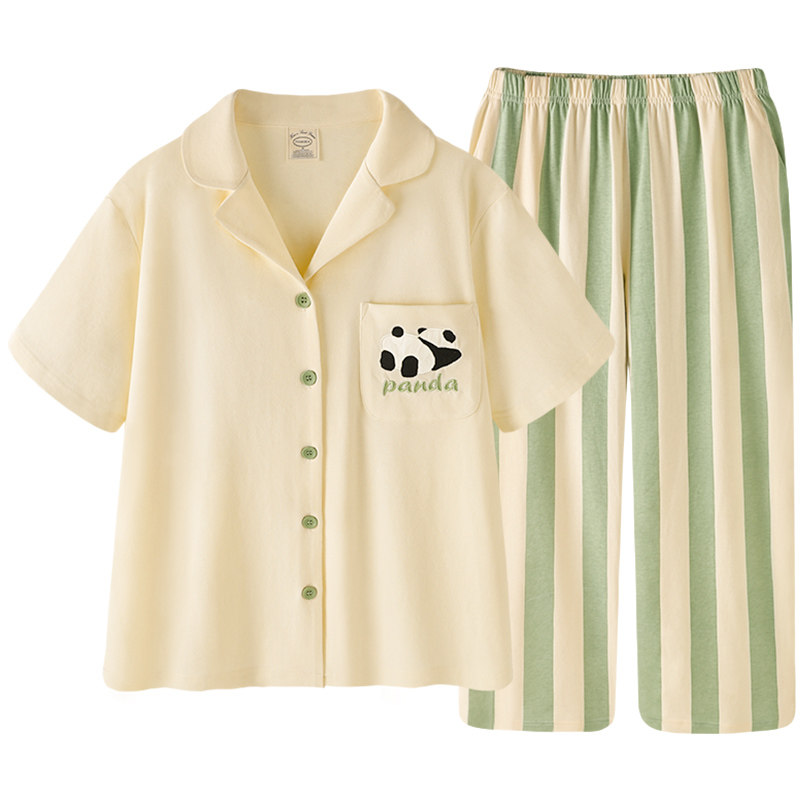 【设计师款】情侣夏季短袖长裤睡衣 pinksea内衣睡衣/家居服套装