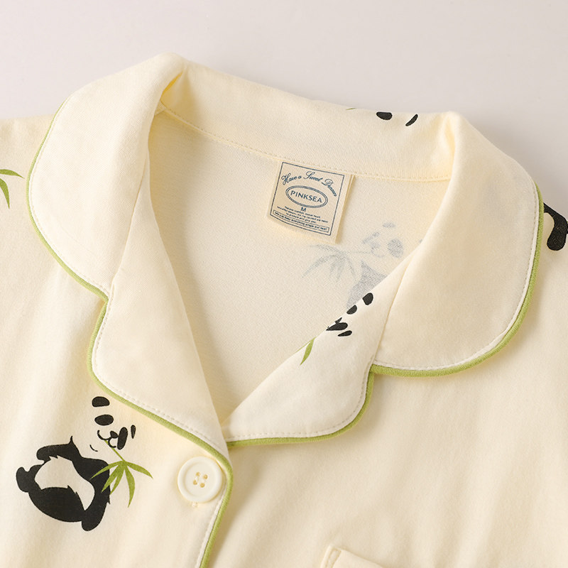 pinksea情侣春秋纯棉简约高级睡衣 pinksea内衣睡衣/家居服套装