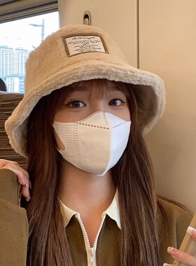渔夫帽女秋冬季2023新款日系针织盆帽显脸小冷帽加厚毛绒保暖帽