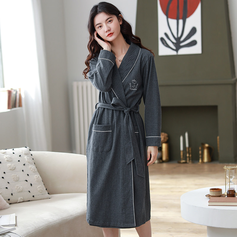 网红春秋连体和服全棉日式睡袍 牛格格睡袍/浴袍