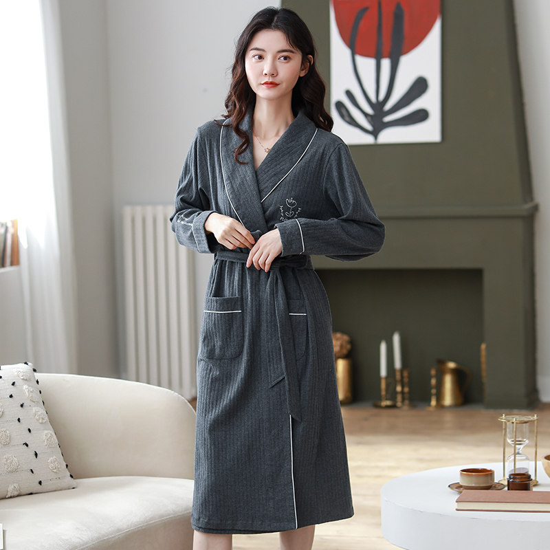 网红春秋连体和服全棉日式睡袍 牛格格睡袍/浴袍