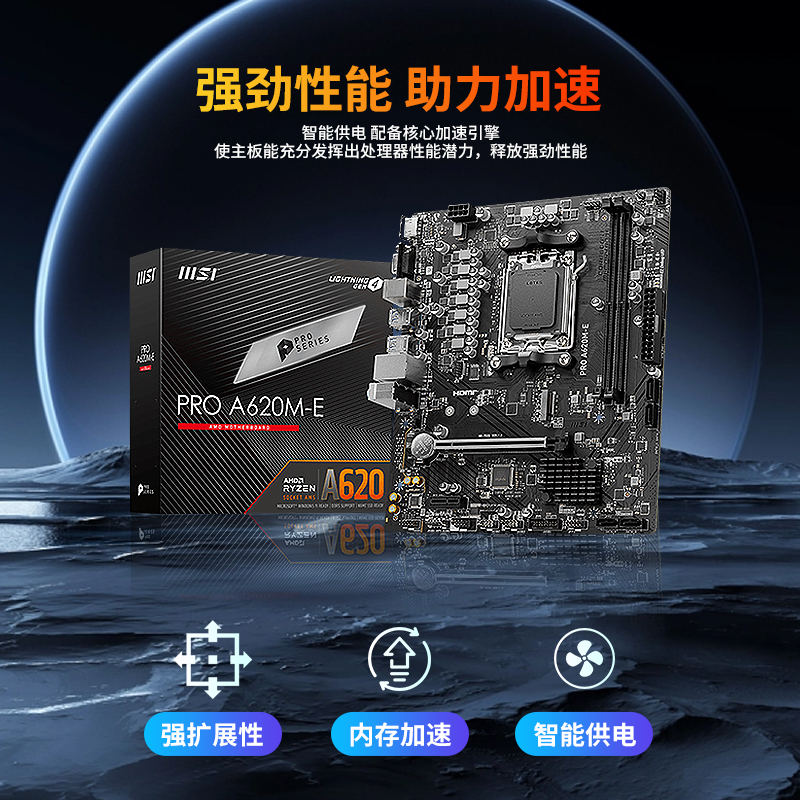 微星Pro A620M-E主板支持ddr5 7000系CPU 7600 7700X处理器 - 图0