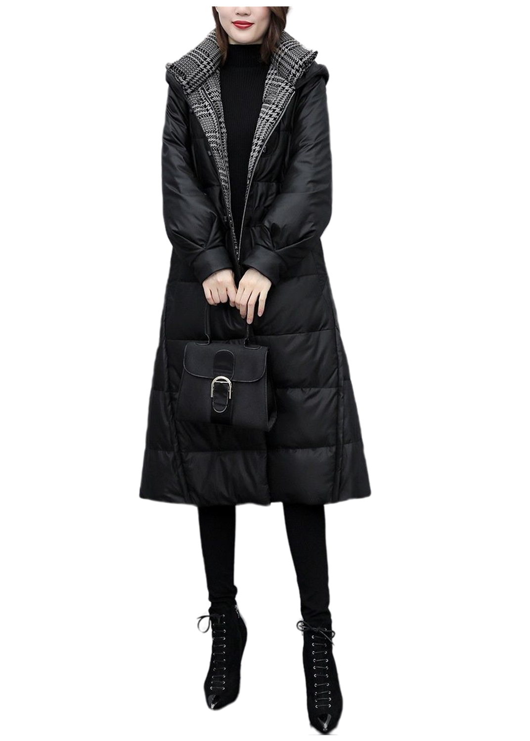 海宁头层真皮绵羊皮羽绒服女2025冬季新中长连帽防风袖大码皮外套