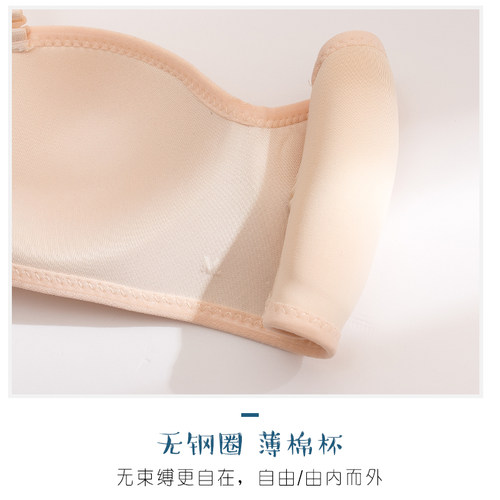 无肩带内衣女夏季薄款防滑聚拢抹胸式裹胸隐形显胸小无钢圈文胸贴 - 图2