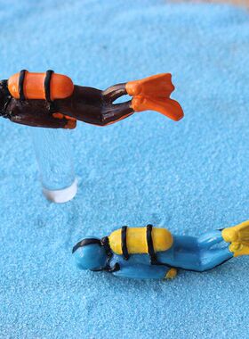 海洋人物潜水员模型 树脂宝藏宝箱 创意水族鱼缸造景装饰摆件