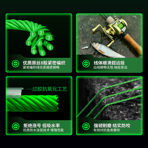 盛河青丝8编PE线路亚远投顺滑高感度鱼线主线钓渔线正品编织耐磨 - 图0