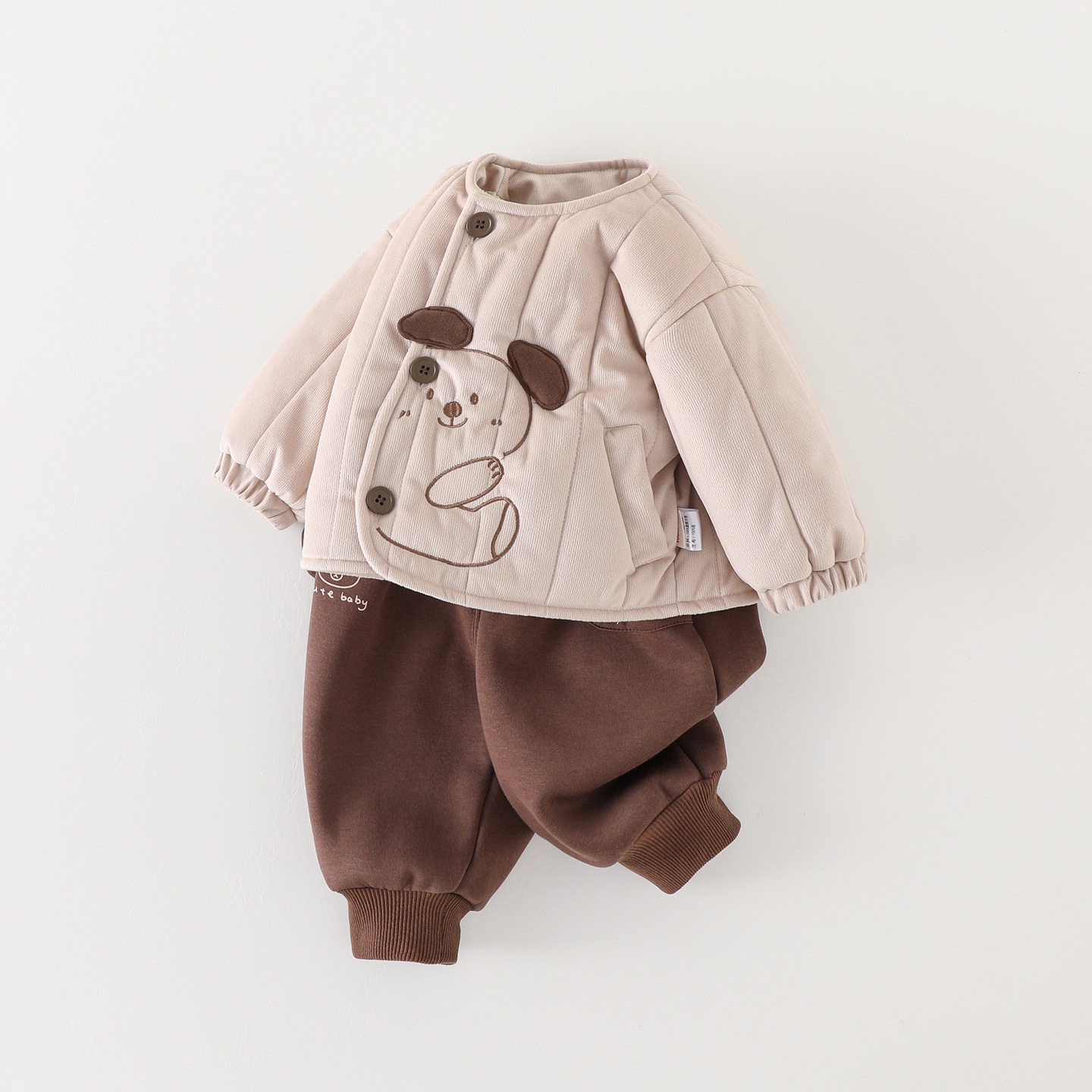 秋冬套装加厚保暖外套夹棉冬装可爱超萌1-3岁男宝宝外出服男童,淘宝优惠券,粉丝福利购,淘宝优惠卷