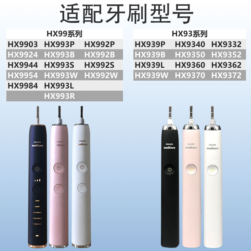 适配飞利浦电动牙刷头替换sonicare992s993r991p9911HX9901w9912B - 图0