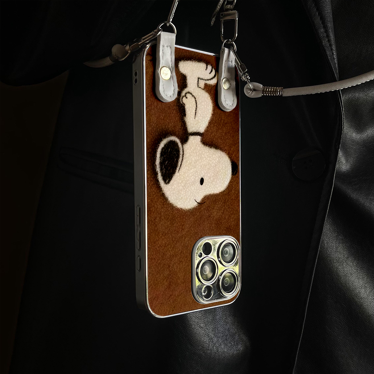 适用于小米17Promax手机壳毛绒狗狗高级感带挂绳红米K80至尊斜跨K60全包防摔新款15ultra女12spro外13/14套 - 图1