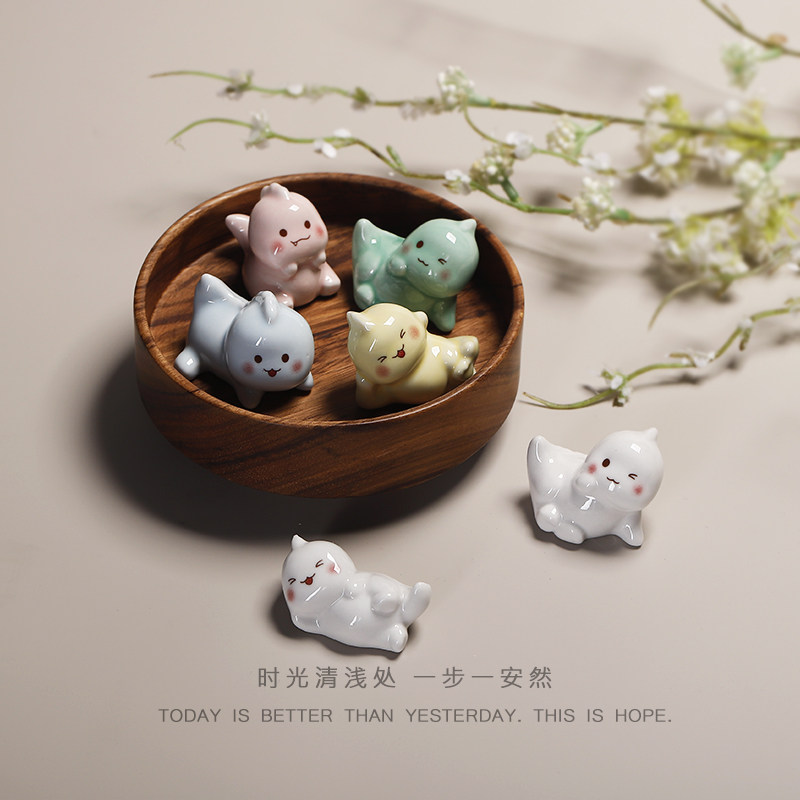陶瓷奶龙筷架家用酒店筷枕可爱动物家用小摆件生日节日创意小礼物,淘宝优惠券,粉丝福利购,淘宝优惠卷